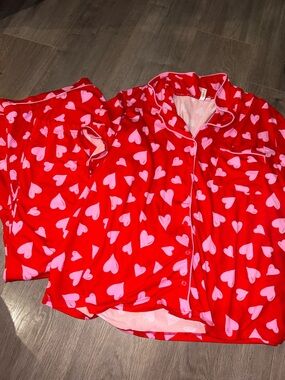 Joyspun Red Heart Print Pajama Set 3XL
